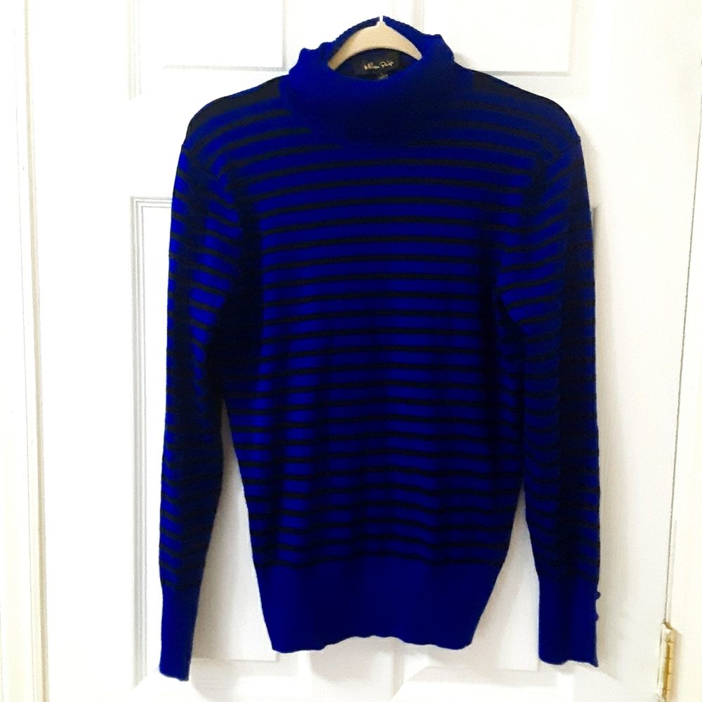 Melissa Paige Size L Large Blue & Black Sweater - Picture 2 of 9